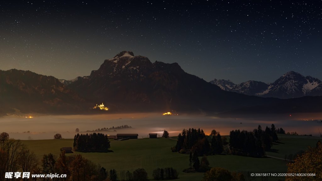 星空 雪山  草原