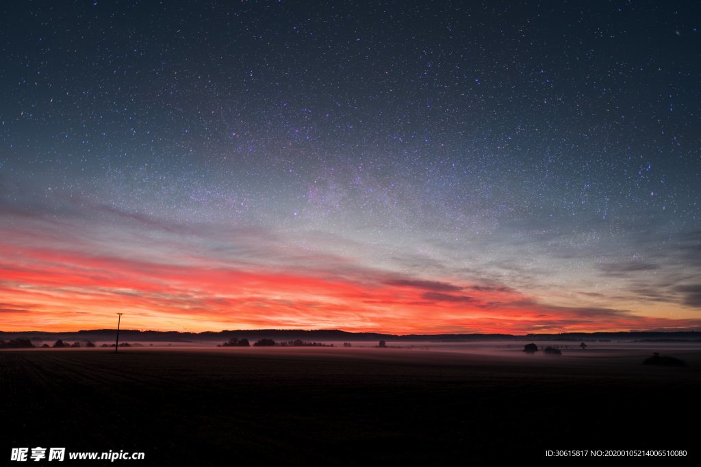 星空 夕阳