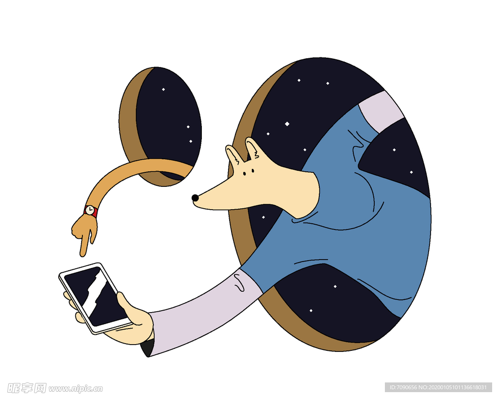 手绘时尚抽象插画