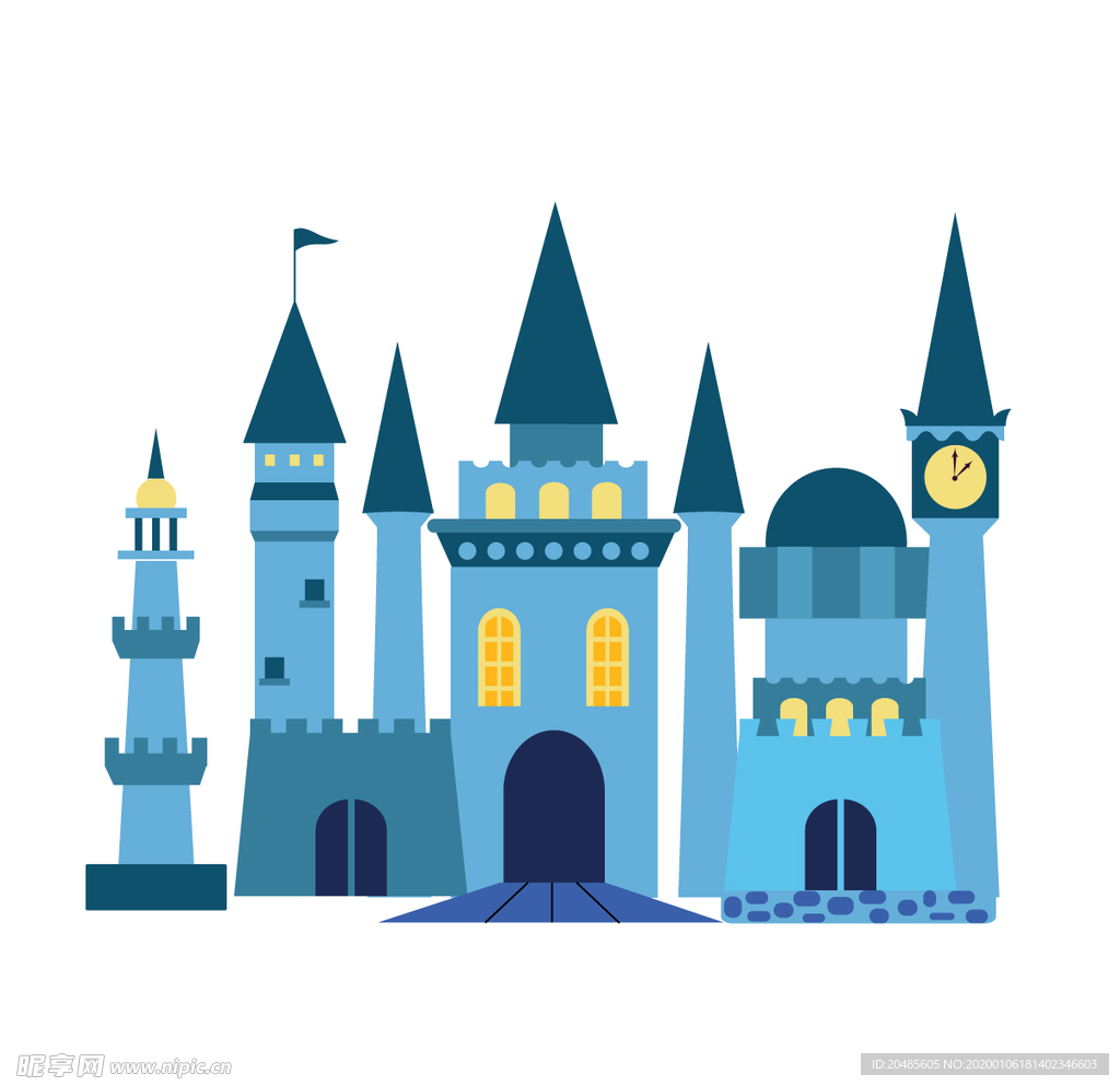 矢量蓝色城堡
