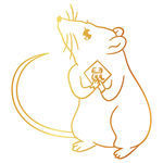 金色老鼠 可爱 剪纸