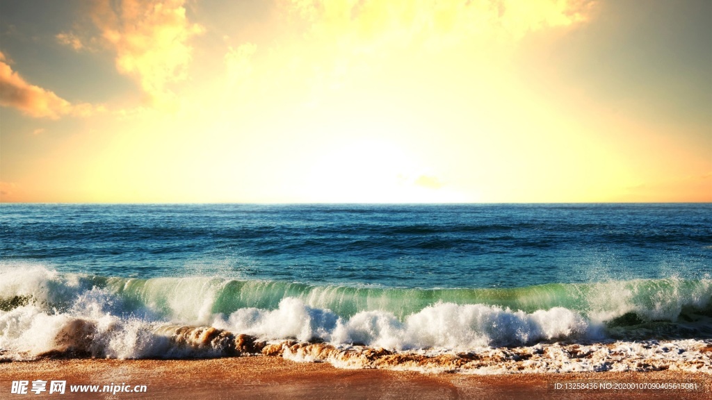 大海沙滩海浪天空风景