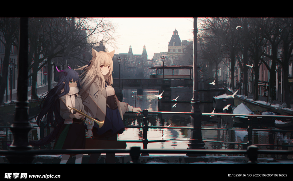 彩色人物动漫插画背景