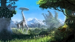 彩色森林草地插画风景