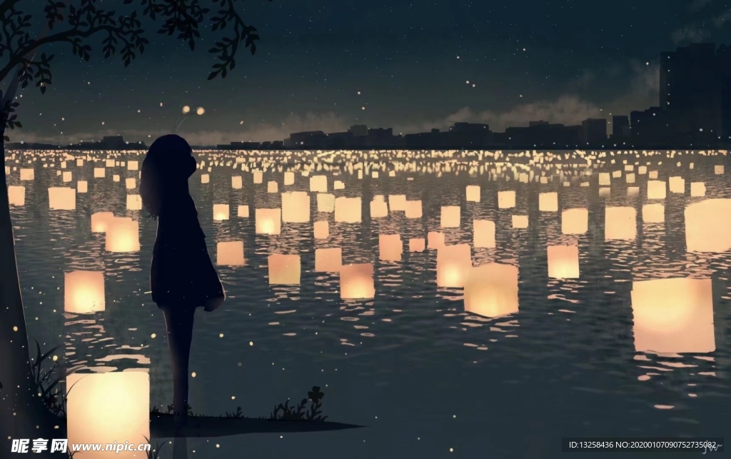 彩色人物动漫插画背景
