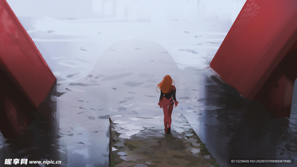 彩色人物动漫插画背景