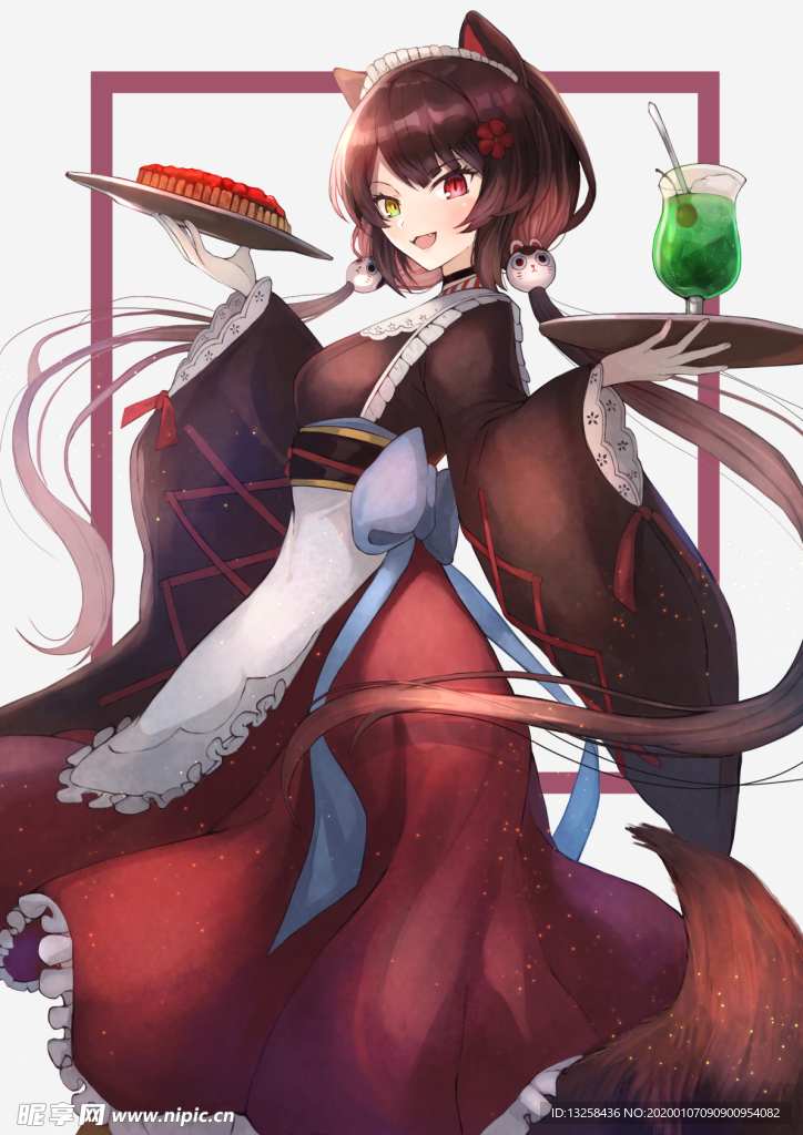 彩色人物插画动漫背景
