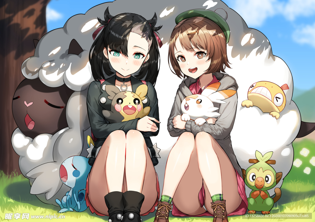 彩色人物插画动漫背景