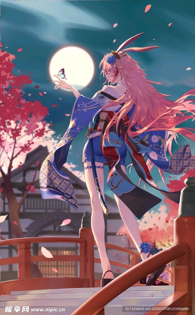 彩色人物插画动漫背景