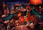 彩色人物插画动漫背景