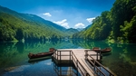 群山湖泊天空云彩风景