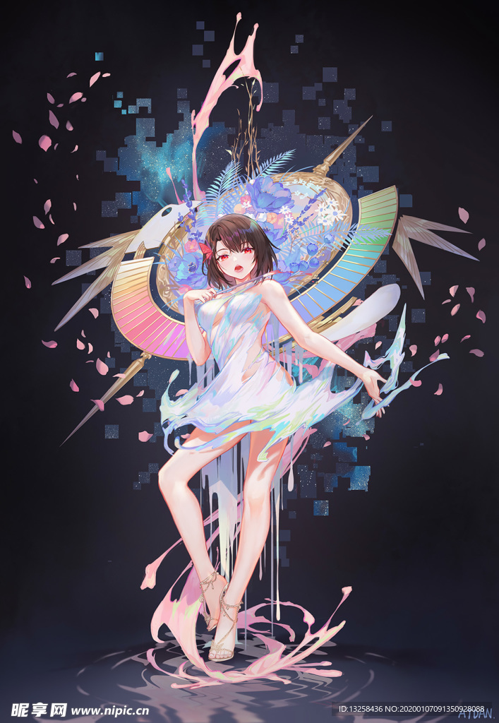 彩色人物插画动漫背景