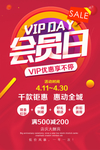 会员日VIP优惠享不停海报