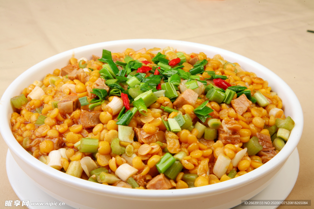 麦豆焖咸肉粒
