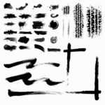 毛笔刷  车轮印