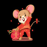 春节红色喜庆鼠年老鼠