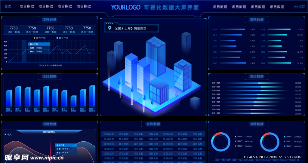 可视化数据大屏界面UI设计