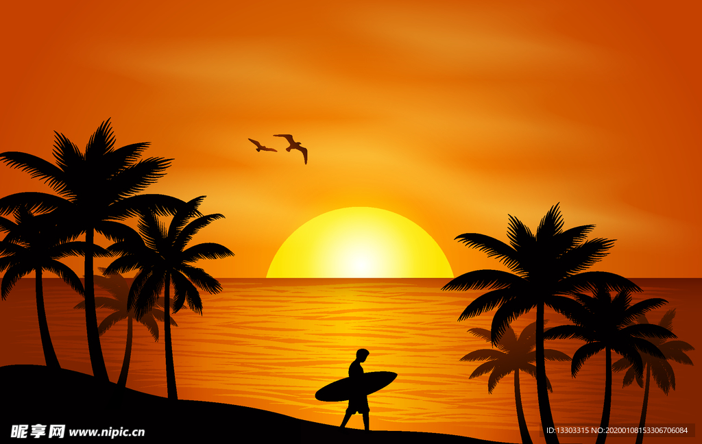 夕阳背景