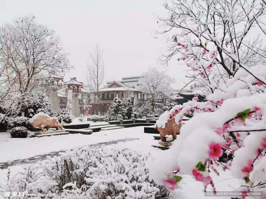 荆轲故居燕都古城雪景