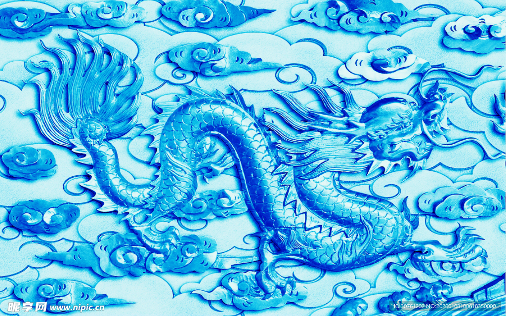 鱼缸背景 中国龙 文化 贴图