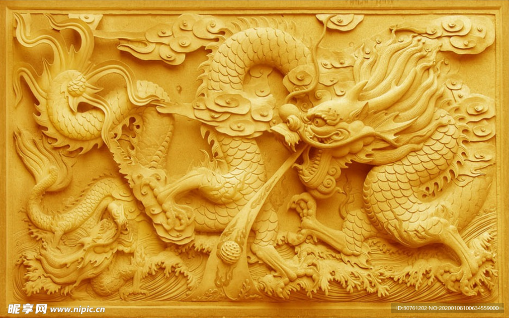 鱼缸背景 中国龙 文化 贴图