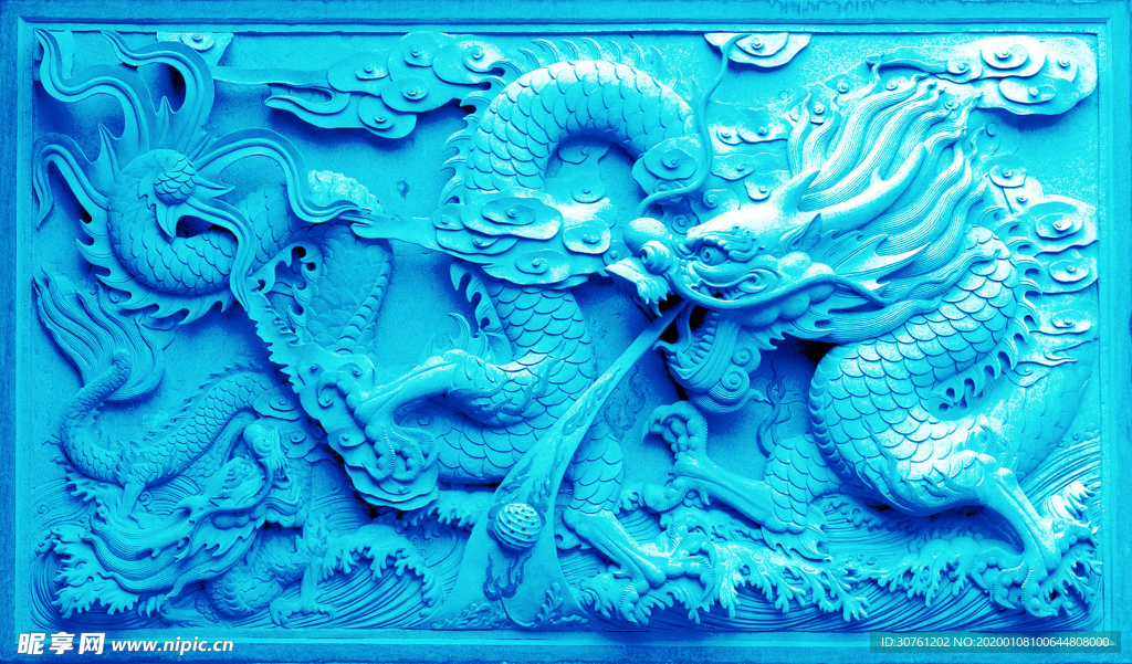 鱼缸背景 中国龙 文化 贴图