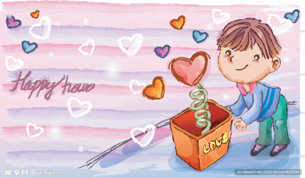 清新快乐儿童创意插画