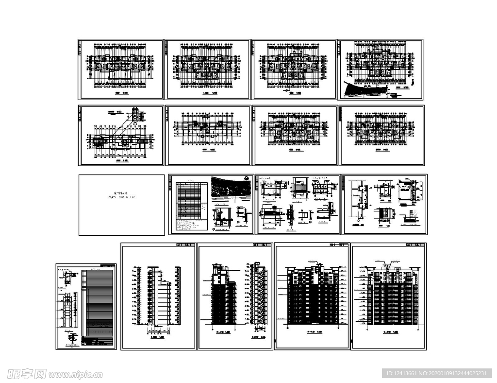 FH花园三期小高层全套建筑图纸