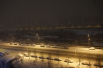 夜幕中的东北城市雪乡