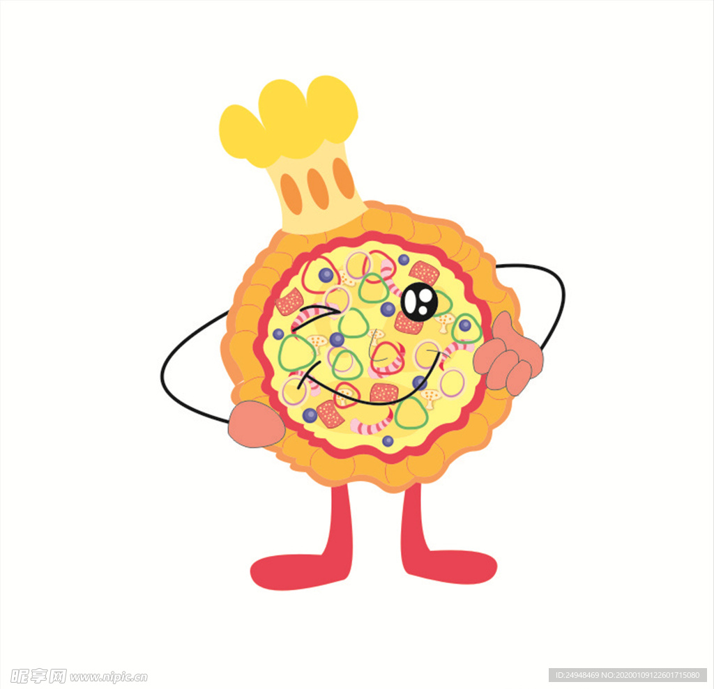 美食元素之卡通可爱披萨