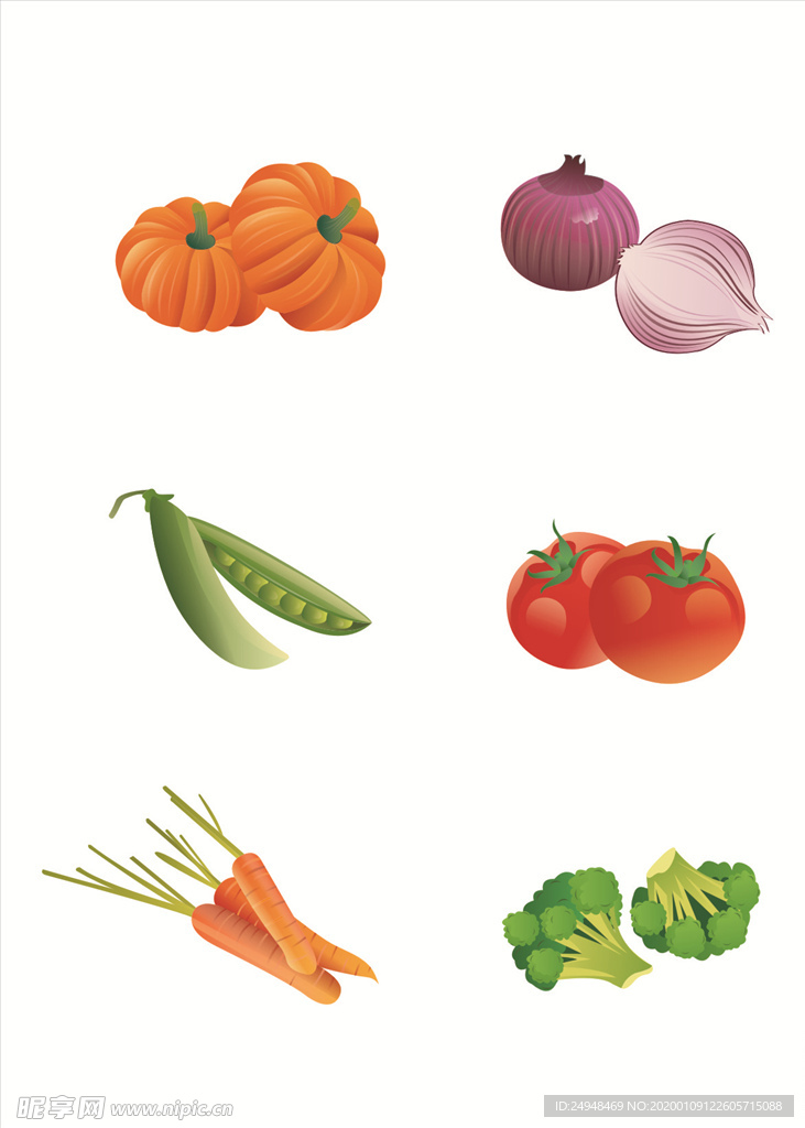 矢量卡通蔬菜元素套图