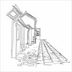 手绘古建筑