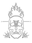服装图案底纹数码印花骷髅皇冠火
