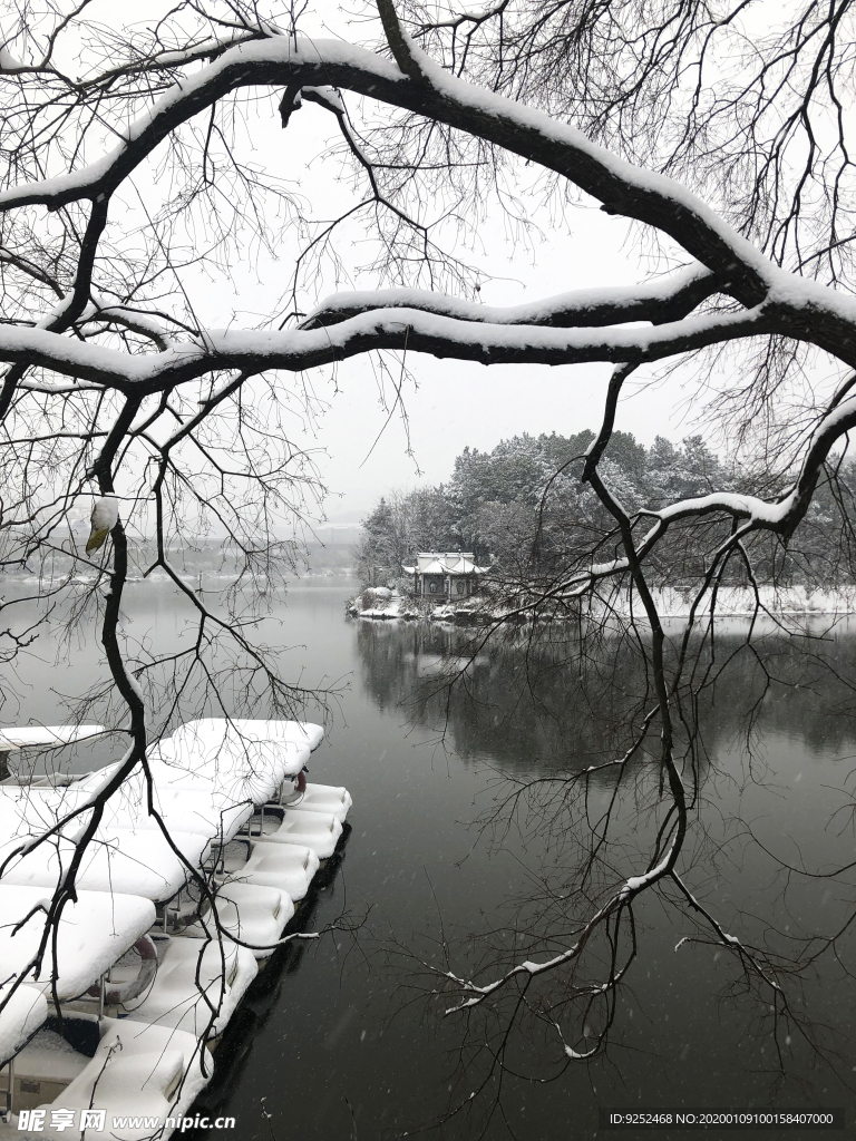 公园雪景