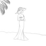 海滩旁的女人