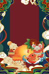 新年创意海报国潮背景