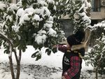玩雪的小孩