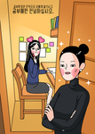 卡通女生生活插画