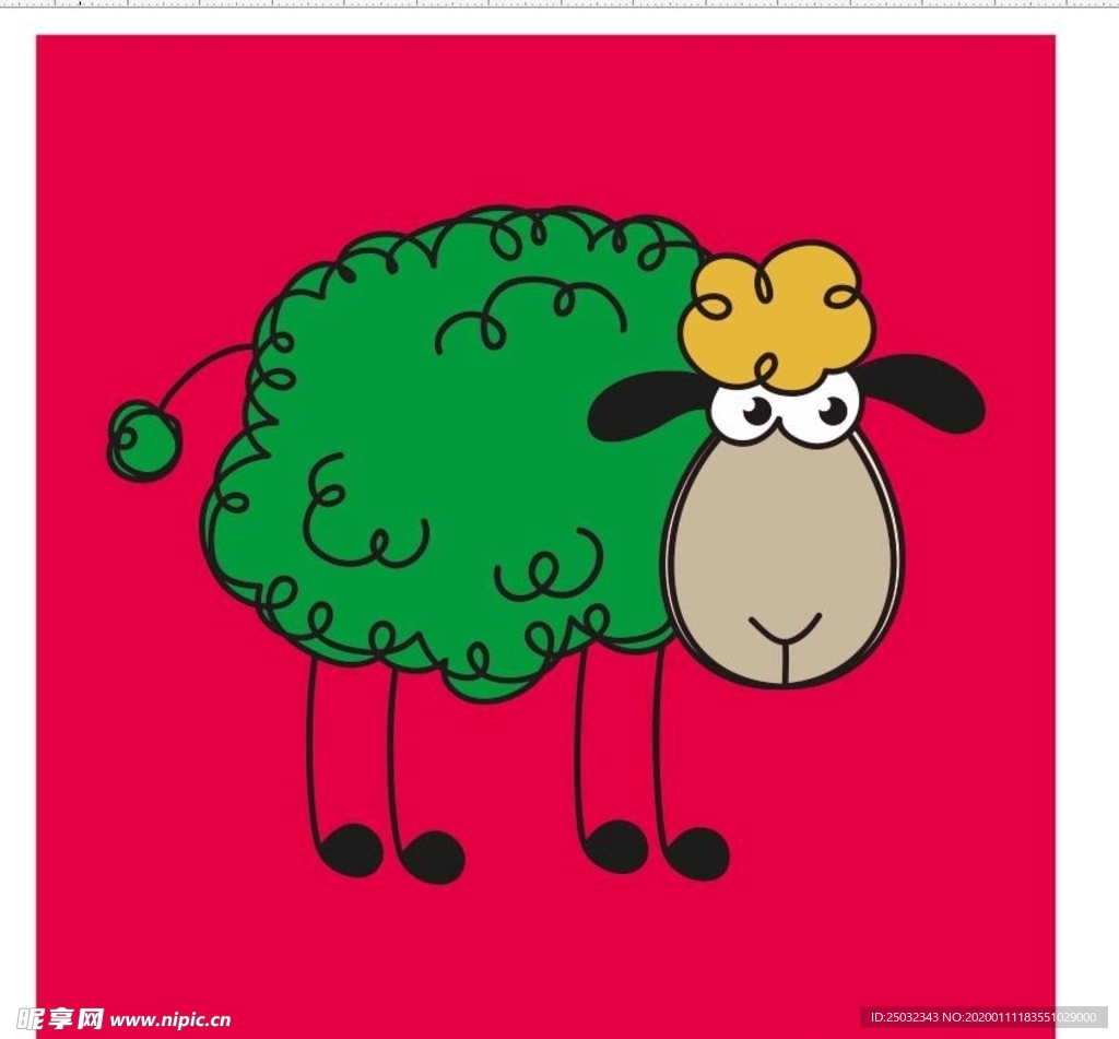 矢量羊 头像 卡通