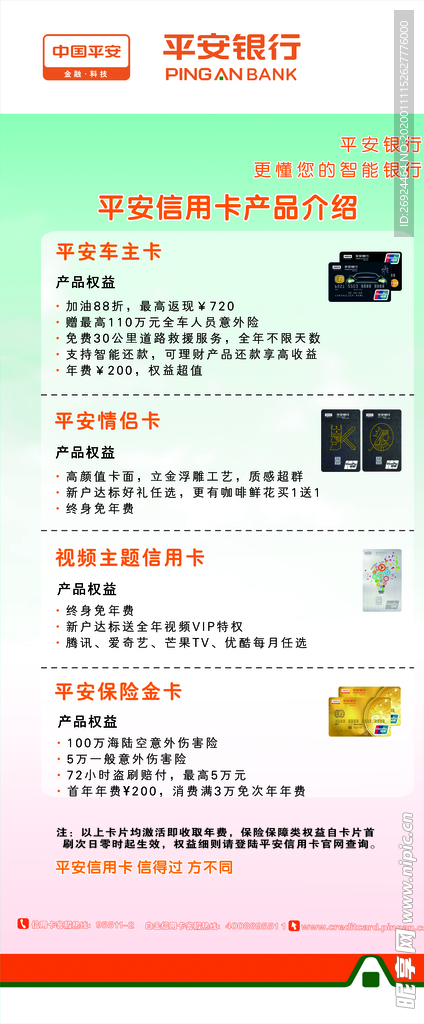 平安信用卡海报展架