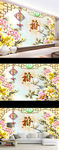 家和富贵牡丹花鸟电视背景墙