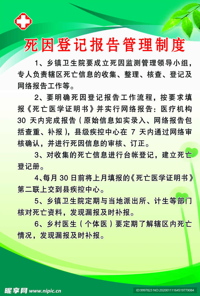 死因登记报告管理制度