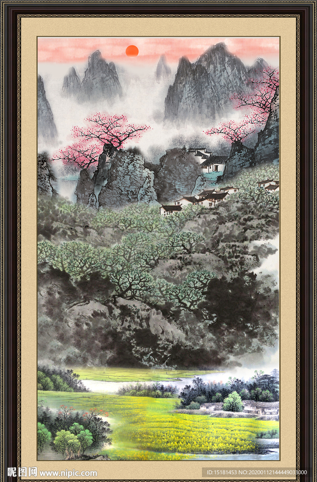 竖幅山水画