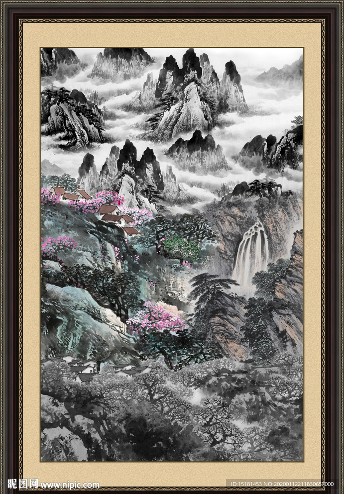 竖幅山水画