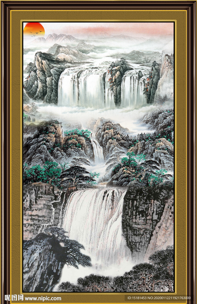 竖幅山水画