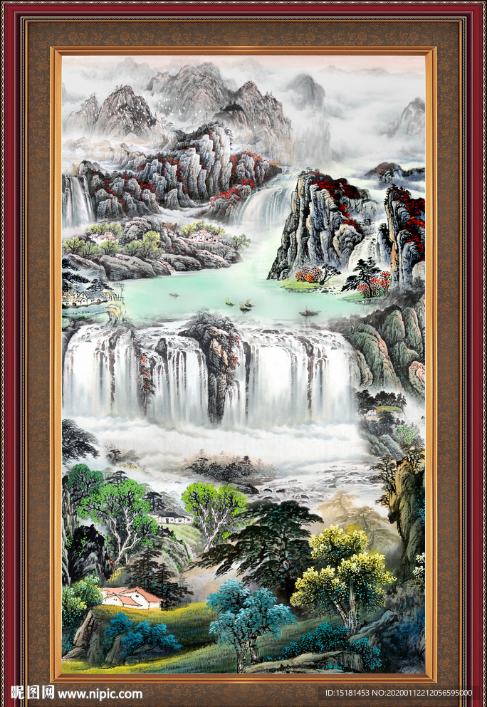 竖幅山水画