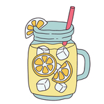 夏日柠檬冷饮插画