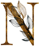 金色花纹字母