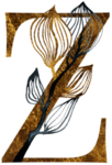 金色花纹字母