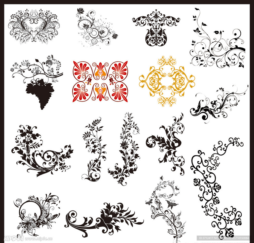 时尚花纹 艺术花纹 植物花纹